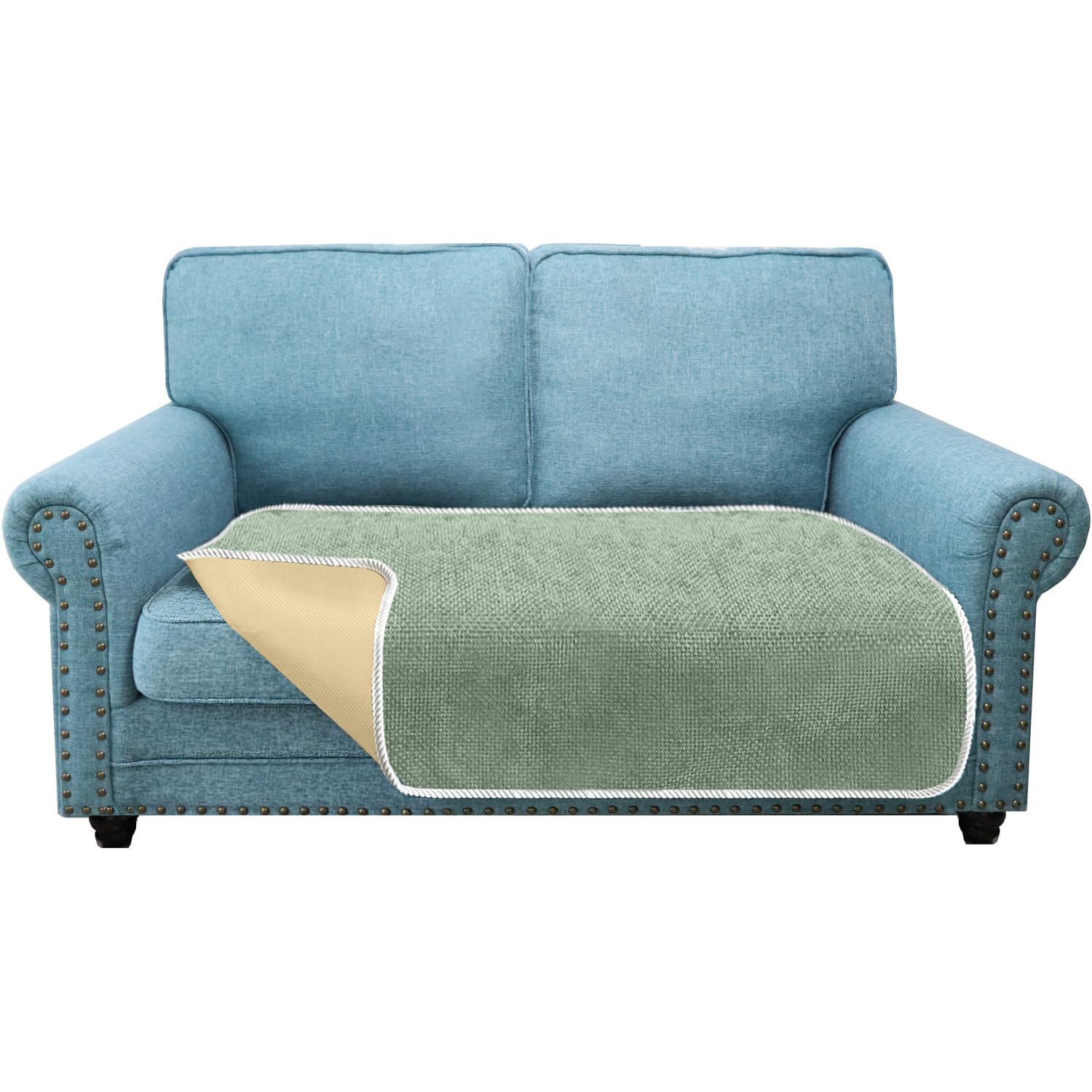 Granbest Non-Slip Sofa Seat Covers 2 Seater Thick Chair Cover Protectors from Pets Universal for All Seasons (2 Seater, Matcha Green) — image 1