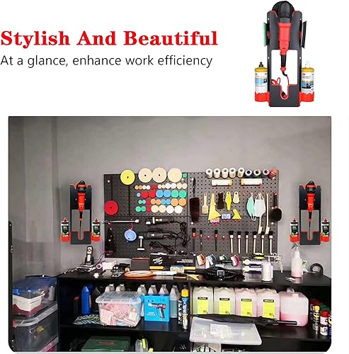 Miniatura 5 de Soporte para pulidor de pared para pulidor, 2 piezas de estante para máquina de pulir con 5 almohadillas de pulido, soporte para amoladora angular,