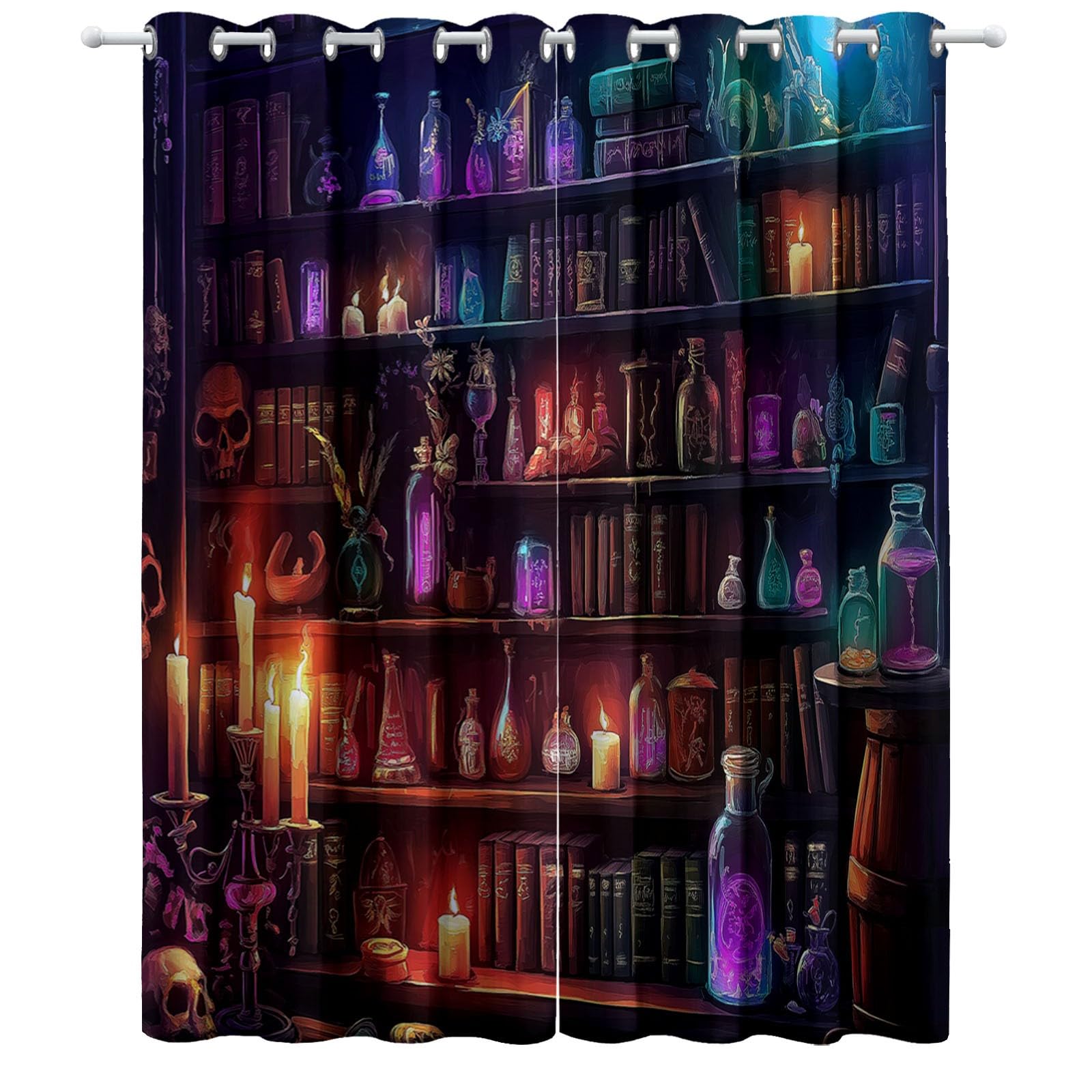 Rideau occultant bibliothèque fantastique pour chambre d'enfant
