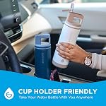 GROSCHE Alpine Flip 'N Sip 20oz Bouteille d'eau isolée - Acier inoxydable, Flacon étanche avec paille, Parfait pour le gymnase, Voyage & Utilisation en plein air, marque canadienne! - 20 fl. oz, bleu de montagne