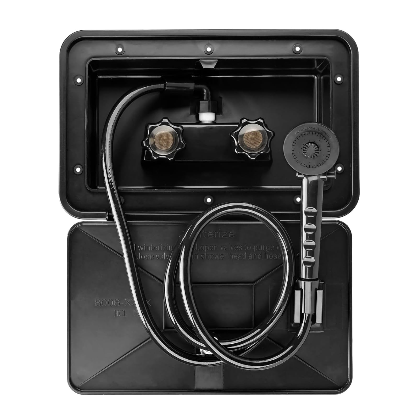 Exterior Shower Box Kit, 340x215x80mm Outdoor Camper Trailer Shower Kit with 2 Keys Portable Locking Cowboy Showers for Camper Motorhome Caravan