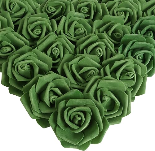 IPOPU 100 cabezas de rosas artificiales de espuma artificial, rosas falsas sin tallo de 3 pulgadas para manualidades, decoración de pared, centros