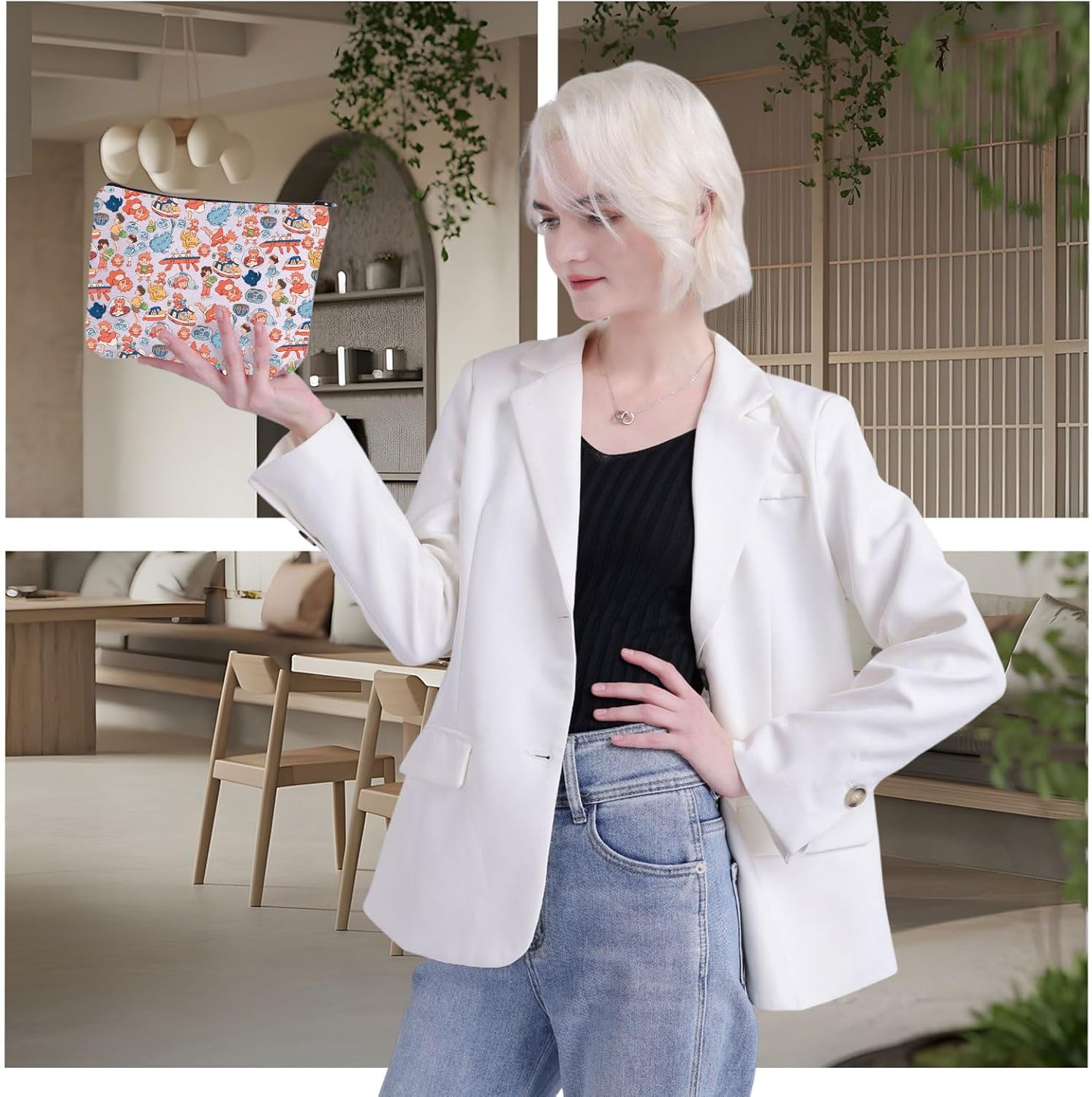 VAMSII Animated Movie Inspired Canvas Makeup Cosmetic Bag Movie Fans Gift (P o the Cliff) - Image 3