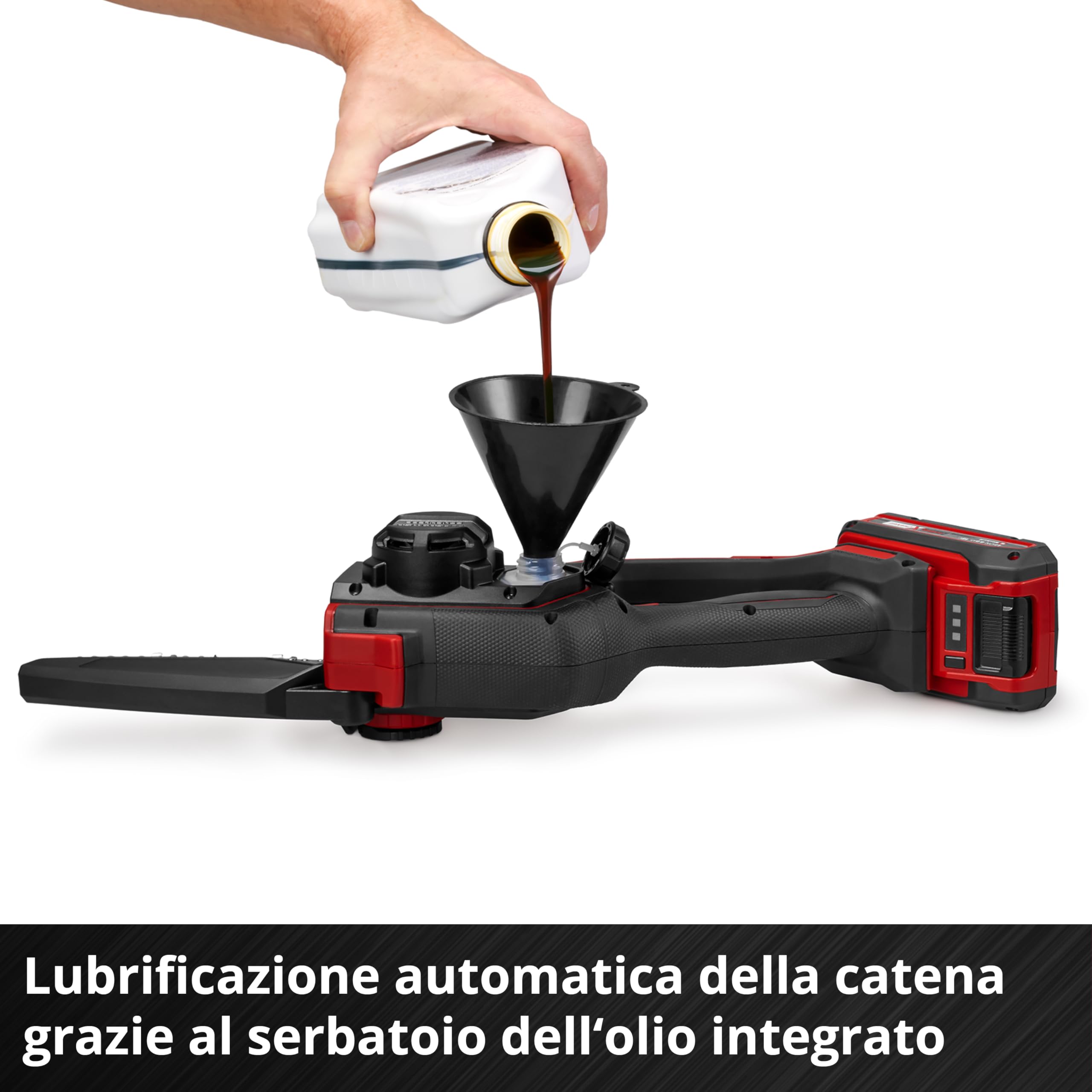 Sega a batteria Einhell Professional GP-PS 18/20 Li T BL-Solo Power X-Change (18 V, lunghezza di taglio 15 cm, Brushless, velocità catena 8 m/s, lubrificazione autom. della catena, senza batteria)