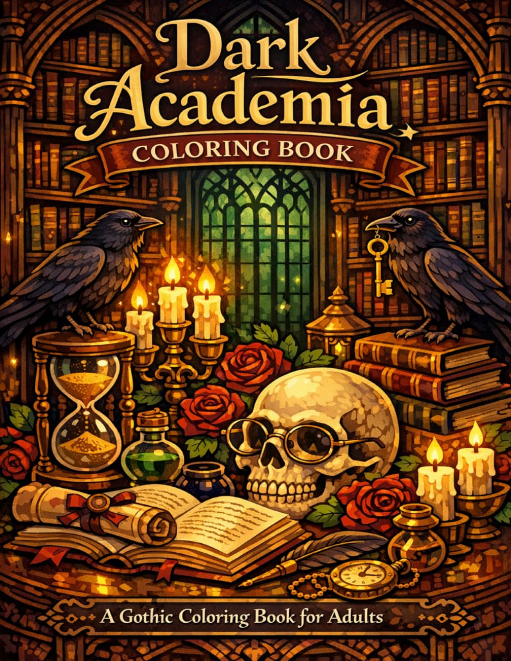 Dark Academia: A Gothic Coloring Book for Adults