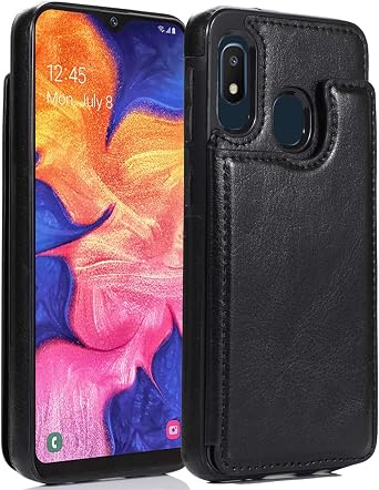 CCSamll for Samsung Galaxy A10E/A20E Wallet Case with Card Holder SK Black