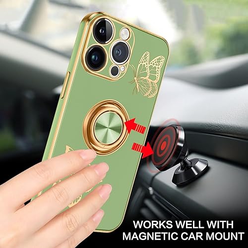 Miniatura 6 de BENTOBEN Funda para iPhone 13 Pro Max, funda para teléfono iPhone 13 Pro Max, delgada y bonita mariposa chapada en 360, soporte magnético para