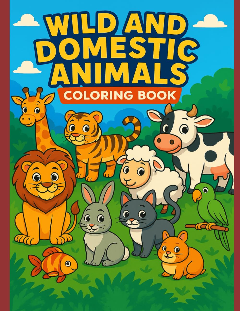 Wild and Domestic Animals: Colouring book