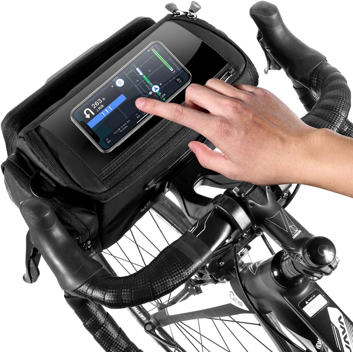 WILD MAN 4L Rainproof Handlebar Storage Bag with Touch Screen Use for MTB, Road, Folding Bikes & Scooters