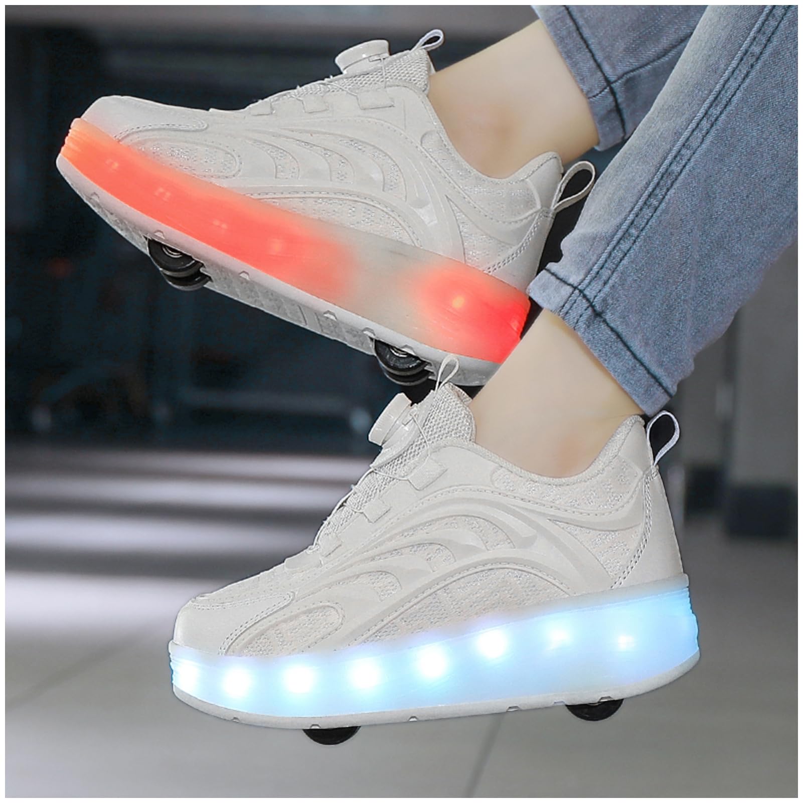 Scarpe Con Ruote Bambina Scarpe A Rulli LED Ricaricabili USB Con Ruote - Scarpe Sportive Scarpe Con Rotelle Retrattili