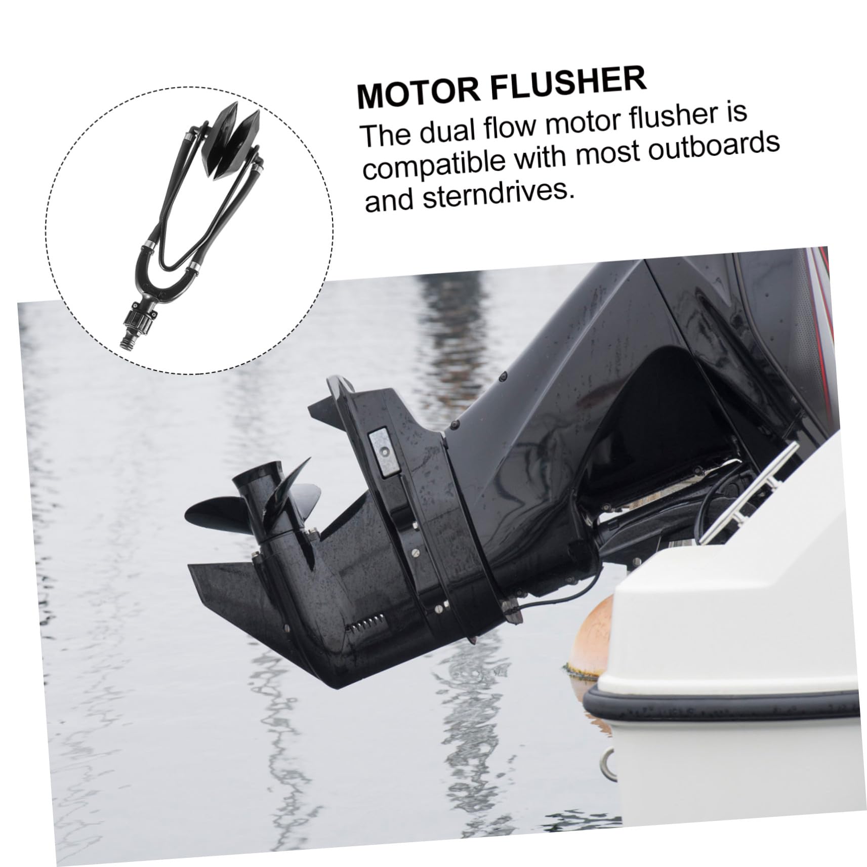 Motor Flusher Außenborder mit Dual Water Feed Kompatibel für Boots und Sterndrive Motoren Inklusive Schnellanschluss für Gartenschlauch Rechteckige Muff Cups für Effiziente