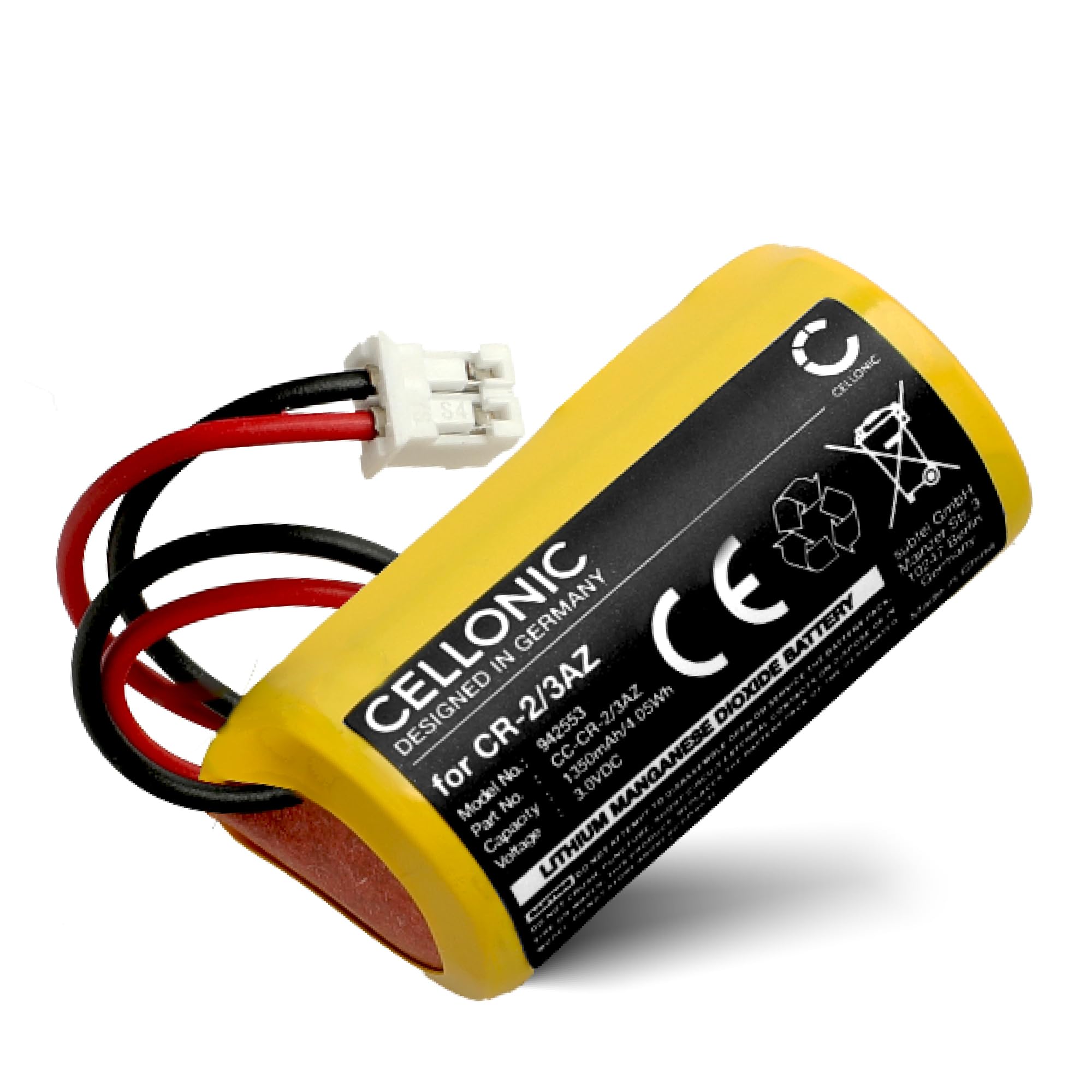 CELLONIC 1x Batterie Compatible avec Verisure Brandvarnare, Sirene | 1x, (1350mAh, 3V, Li-MnO2), Domotique / Smart Home Batterie pour Verisure Camera Detector, Voiceq, Voice, Night Control