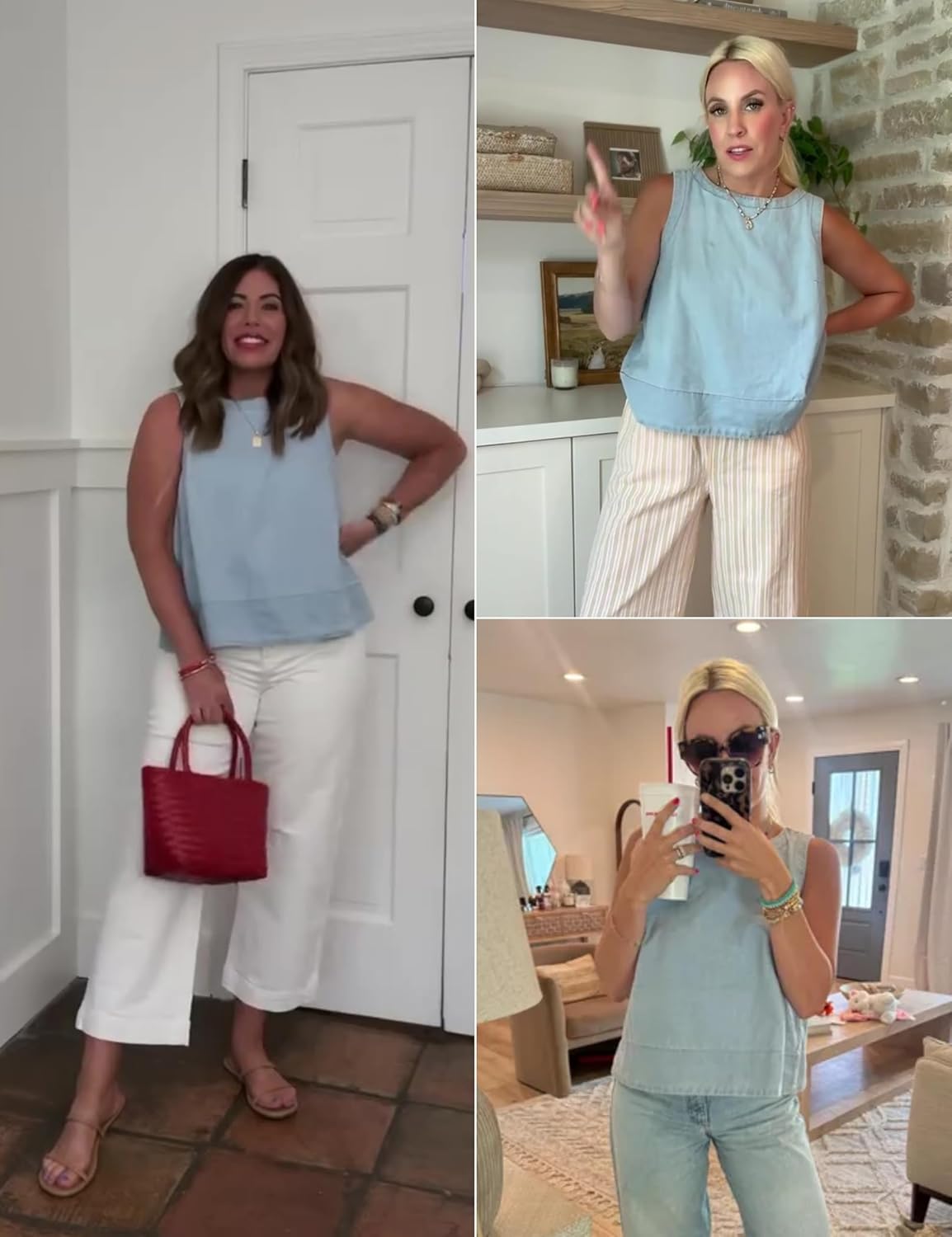 Xiaoxuemeng Womens Denim Top Y2K Sleeveless Jean Tank Tops for Women Crewneck Loose Fit Denim Tank Tops - Image 4