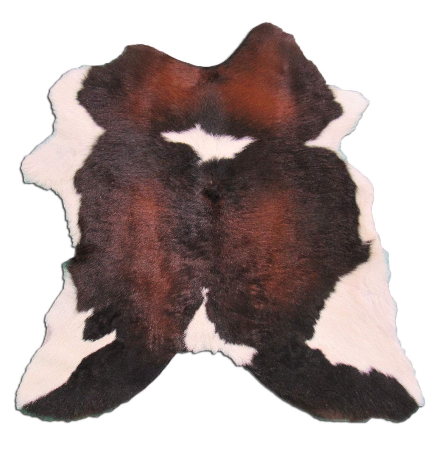 Deluxe Small Cowhides - Small Accent Rug - Tricolor Calf Skin Rugs 35X30 inches or 90X76 cm