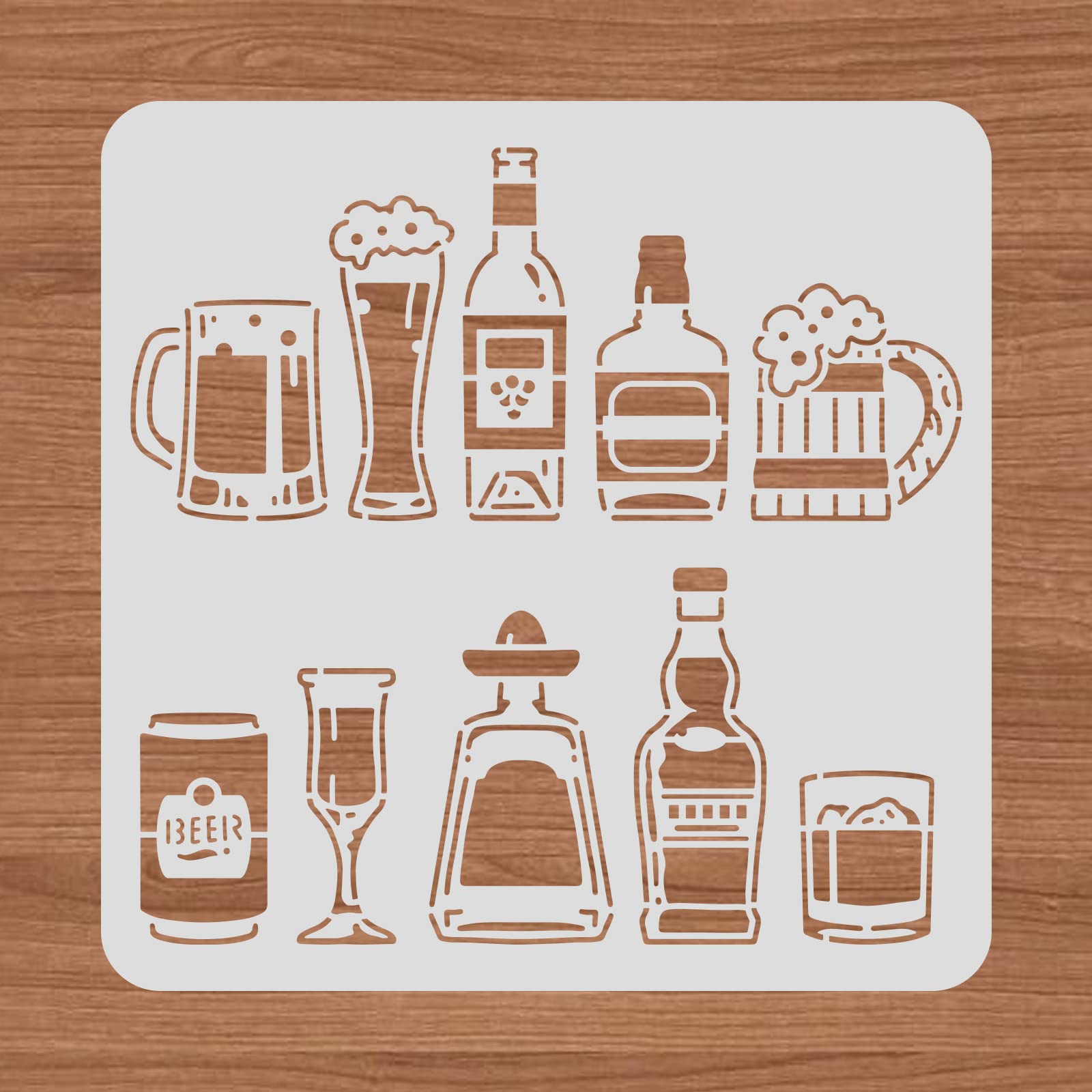 Oktoberfest-Schablonen 30x30cm – Biermotive Zum Malen & Basteln Für DIY-Projekte
