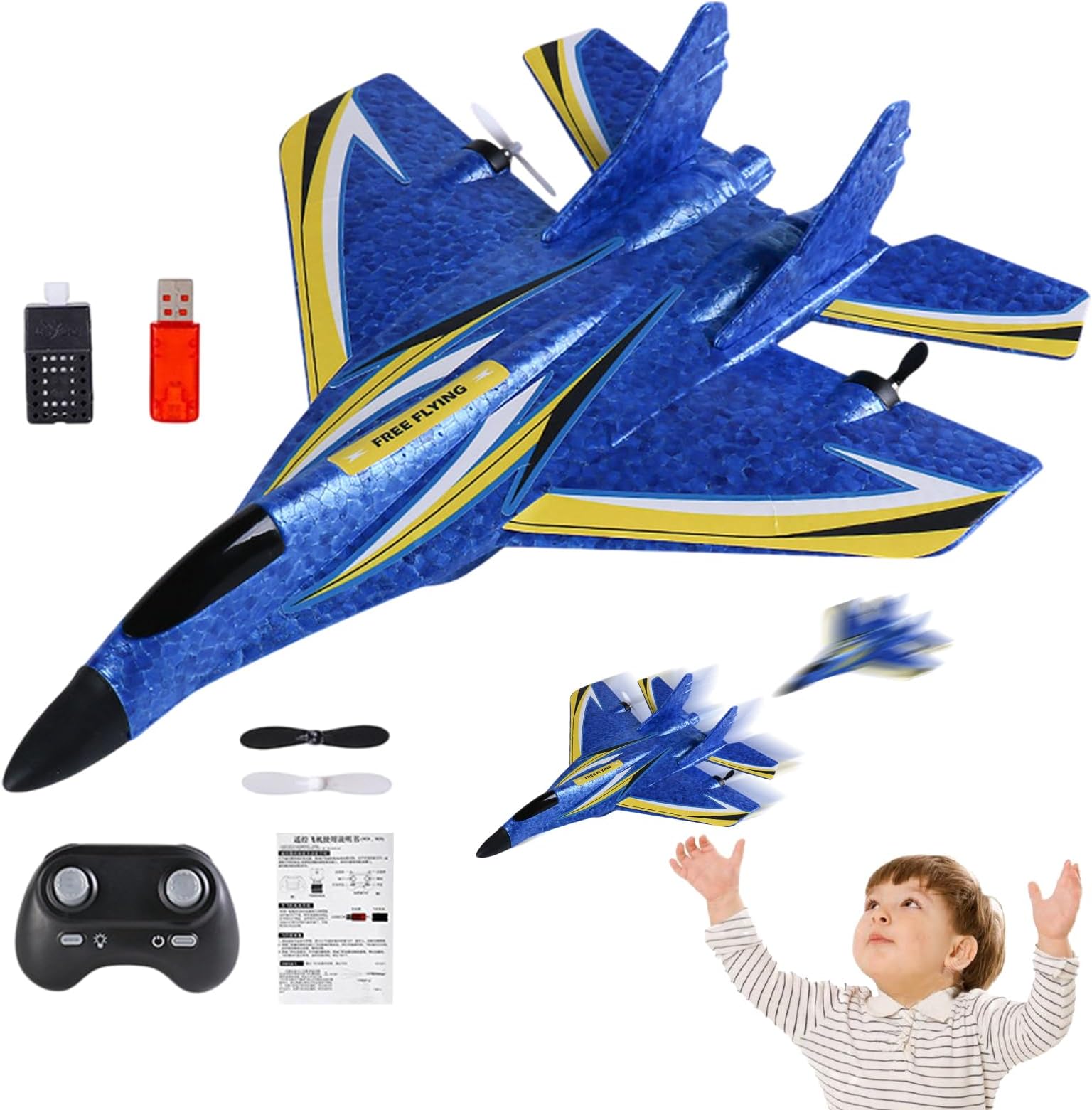 Remote Control Airplane - 150m Range, RC Plane, Easy to Fly | Durable Ready to Fly (RTF) Airplane Fighter, RC Aircraft for Outdoor for Boys Girls, Adults Kids Beginners
