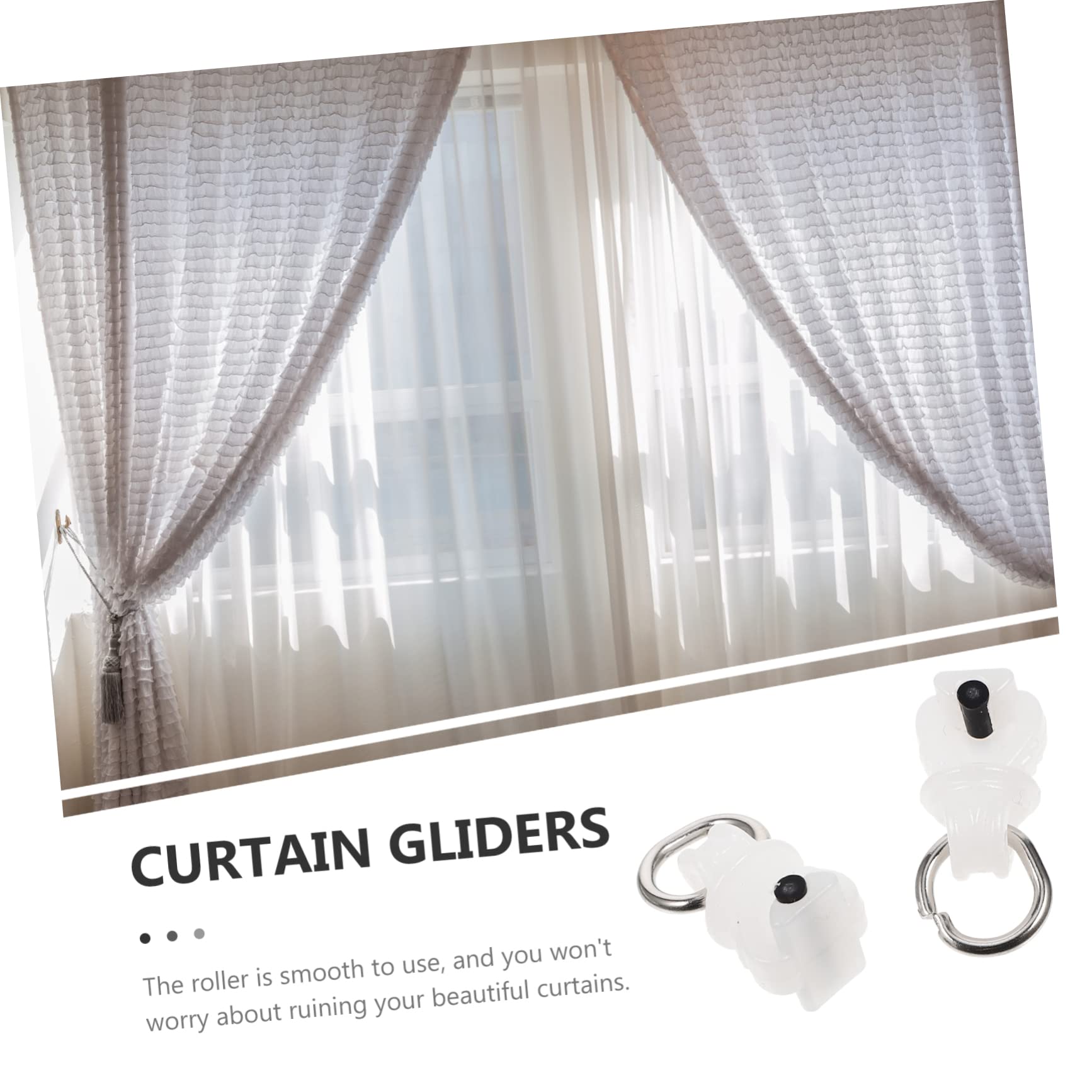 HOOTNEE 100Pcs Drapery Curtain Track Gliders Smooth Wheeled Carriers for Home Office Construction for Various