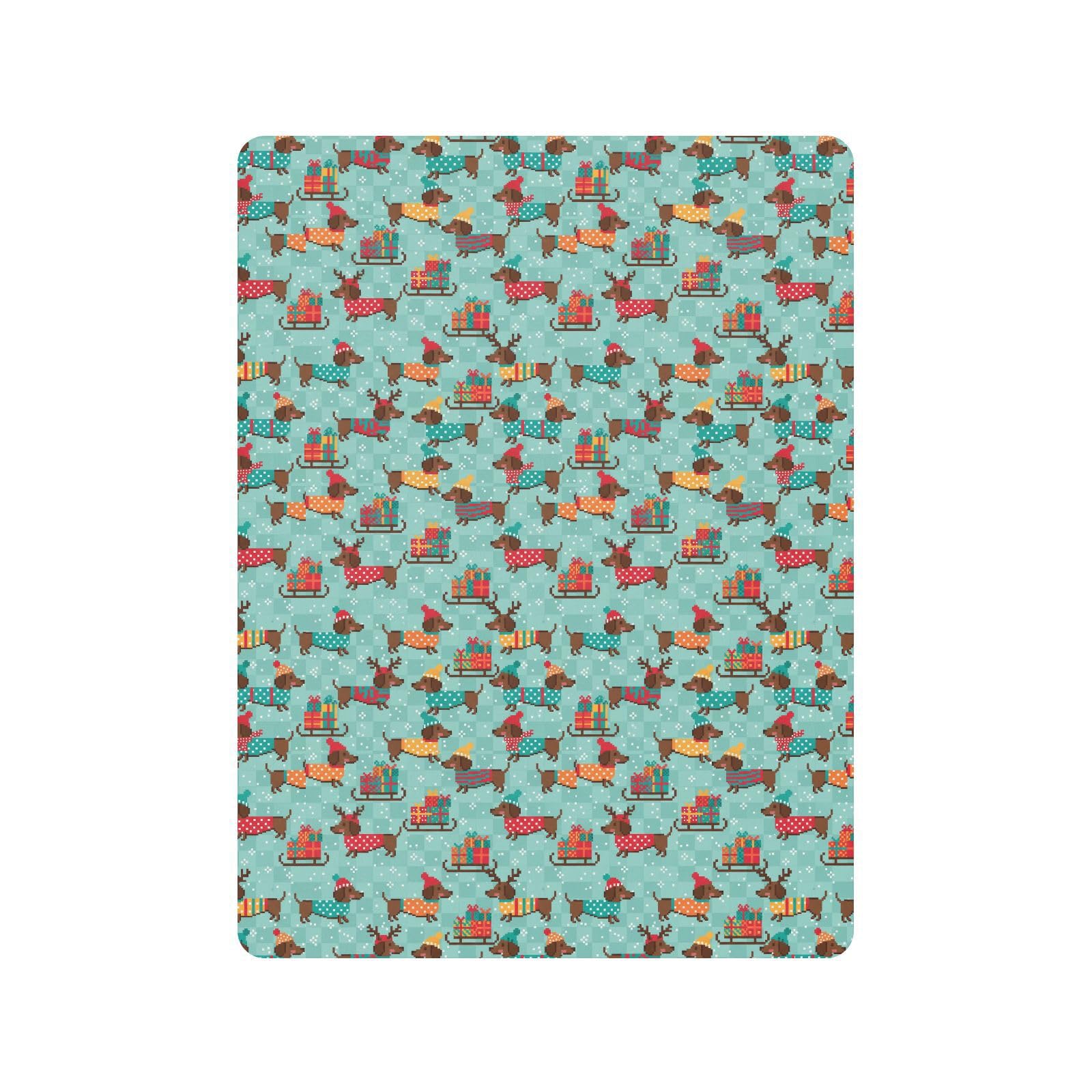 Drap-housse pour lit de bébé motif teckels de Noël pour garçons et filles, 71,1 x 132,1 cm