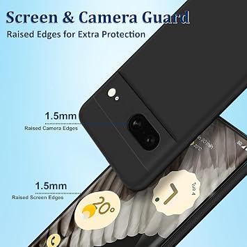 Silicone Case for Google Pixel 7 5G, Soft-Touch, Shockproof, DustProof, Protective Phone Cover for Google Pixel 7 5G Black