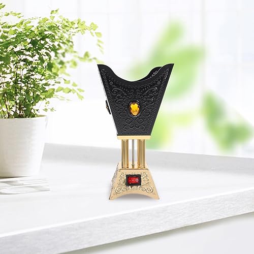 Miniatura 6 de Cabilock Quemador de incienso eléctrico de metal, quemador de Bakhoor de mesa de Oriente Medio, incensario eléctrico para el hogar, oficina, yoga,