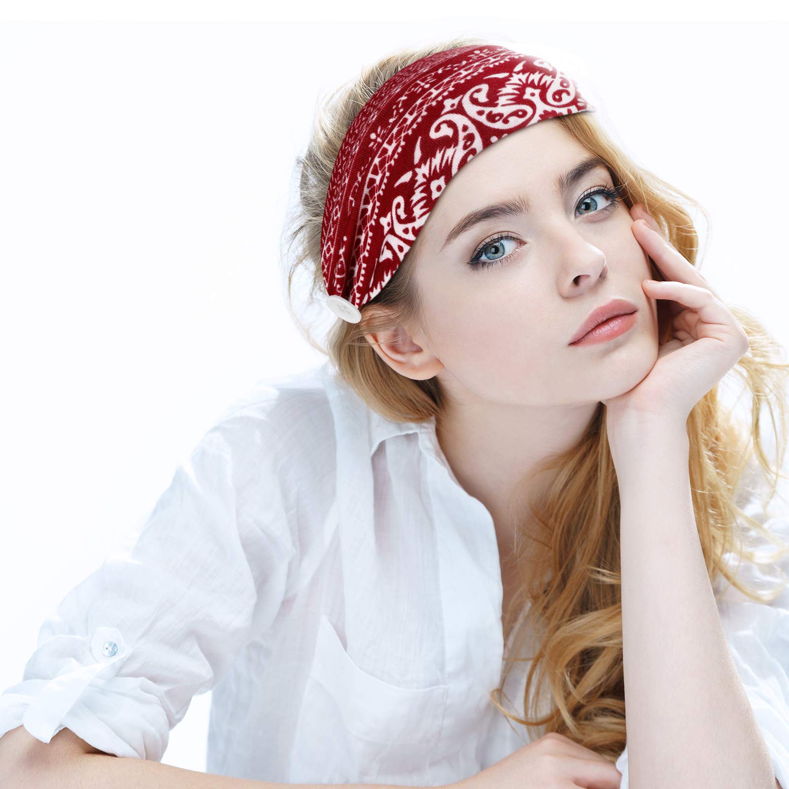 Amazon.com : WILLBOND 6 Pieces Headbands with Buttons for  display picture 1