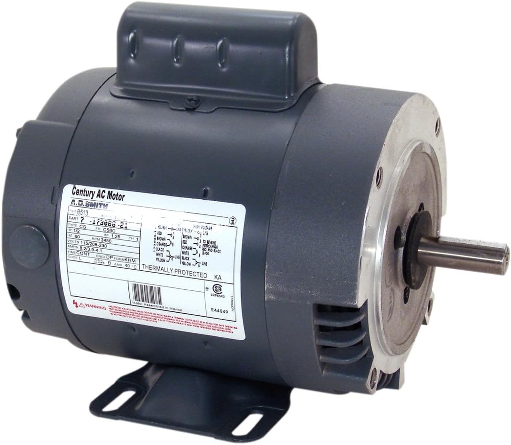 A.O. Smith C446 3/4 HP, 1725 RPM, 208-230/115 Volts, 56C Frame, ODP Enclosure, Ball Bearing Capacitor Start Motor