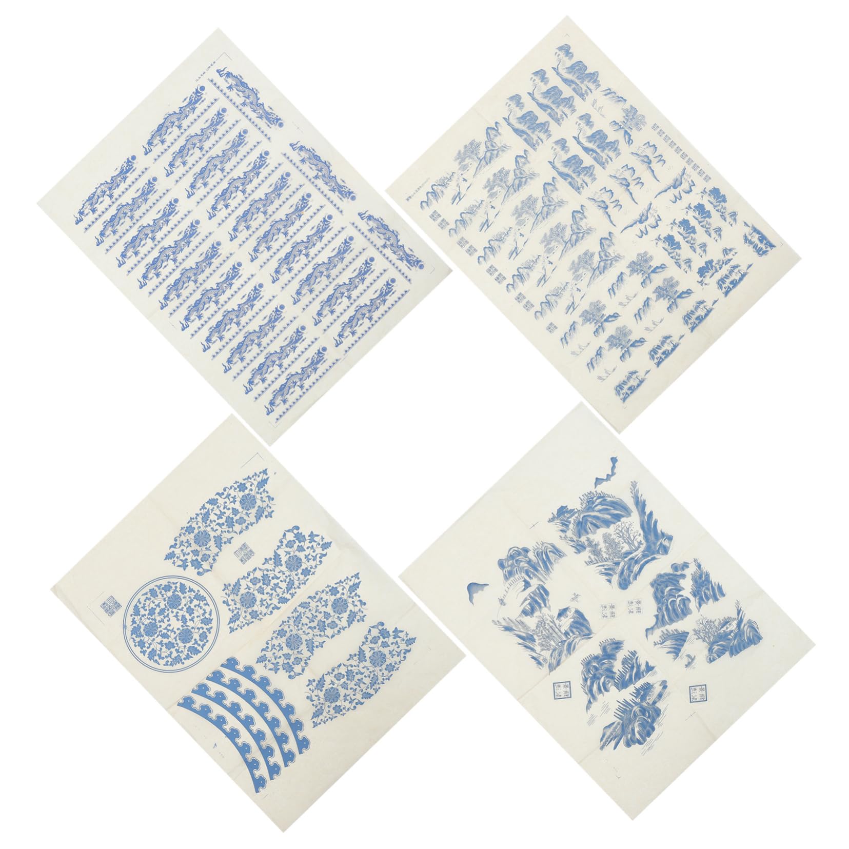 Décalcomanies pour poterie chics lot de 5 avec 4 feuilles de papier de transfert magnifique