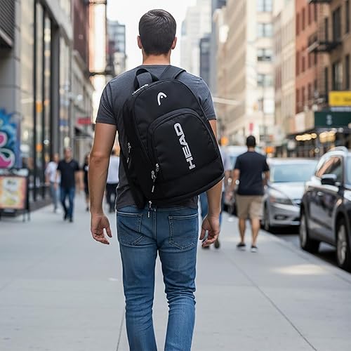 Miniatura 4 de HEAD Mochila de viaje impermeable para hombre, mochila ligera para laptop de 15.6 pulgadas con compartimento para zapatos, mochila casual para