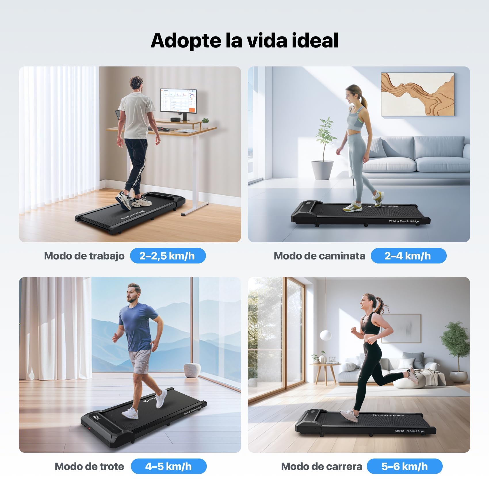 Mobvoi Desk Walking Treadmill - Portable and Compact for Home/Office, with Remote Control, Supports 120 kg, Adjustable Speed 2-6 km/h