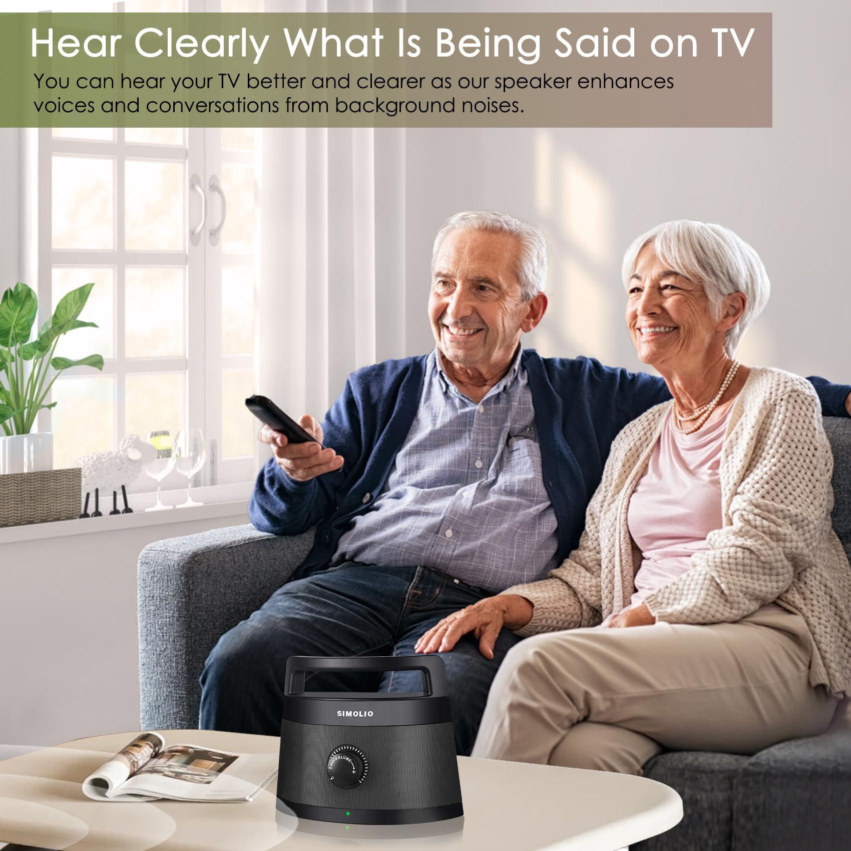 Parlatore Wireless TV Speaker SimolioPortable Clear Dialogue Tone Control - Dettaglio
