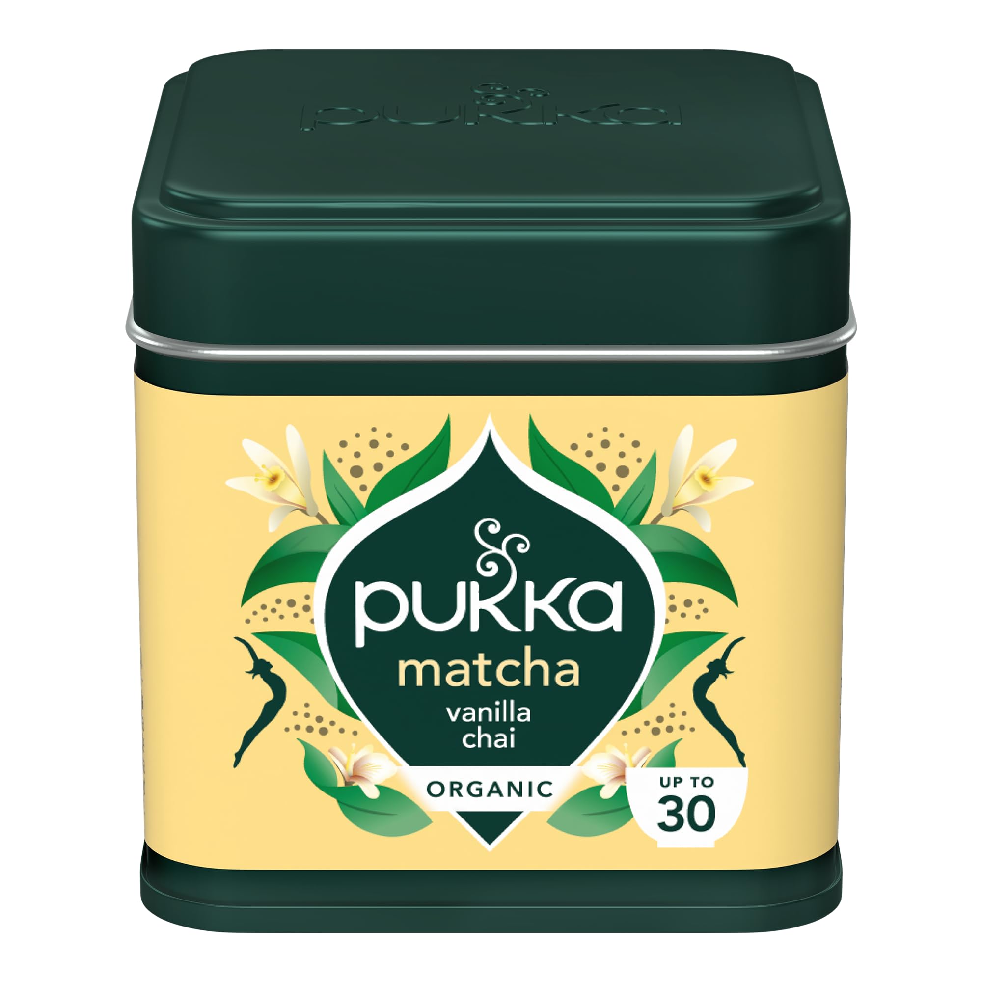 Pukka Herbs | Organic Matcha “Vanilla Chai” | Matcha powder with vanilla notes & chai spices | With organic ginger & organic cinnamon | For matcha latte & matcha tea | 30g tin