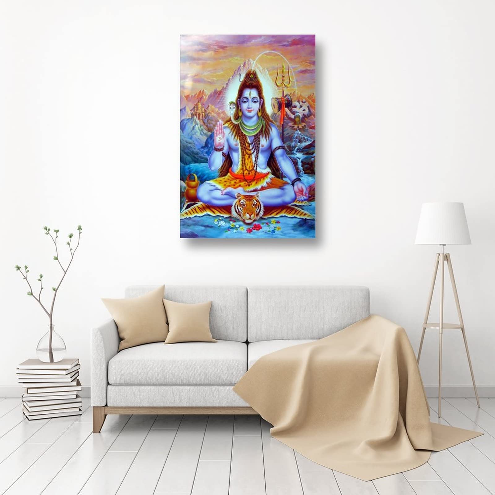 Shiva – Poster de peinture religieuse de l'hindouisme hindou de la déesse du dieu hindou – Décoration murale moderne pour salon (30 x 45 cm