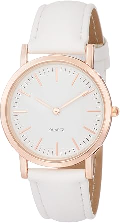 Arias A46M03 Mens Analog Casual Watch, Waterproof Leather Strap, White Dial Amalfidia, Japanese Movement, white, Watch 3 ATM waterproof, thin, simple