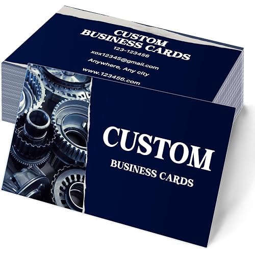 Custom Business Cards, Customizable Logo/Text/QR Code Double-Sided Printable 300gsm Waterproof Matte Paper for Car Dealer, Auto Repair Shop