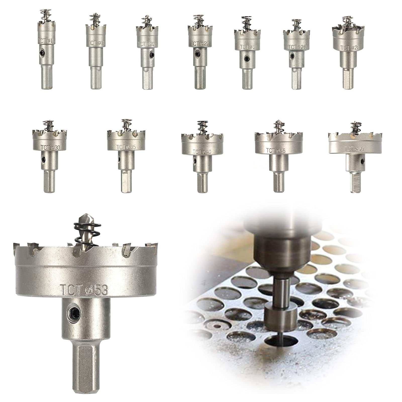 Buy 10PCS Carbide Hole Saw Set, 5/8" to 23/32" Diameter with Tungsten