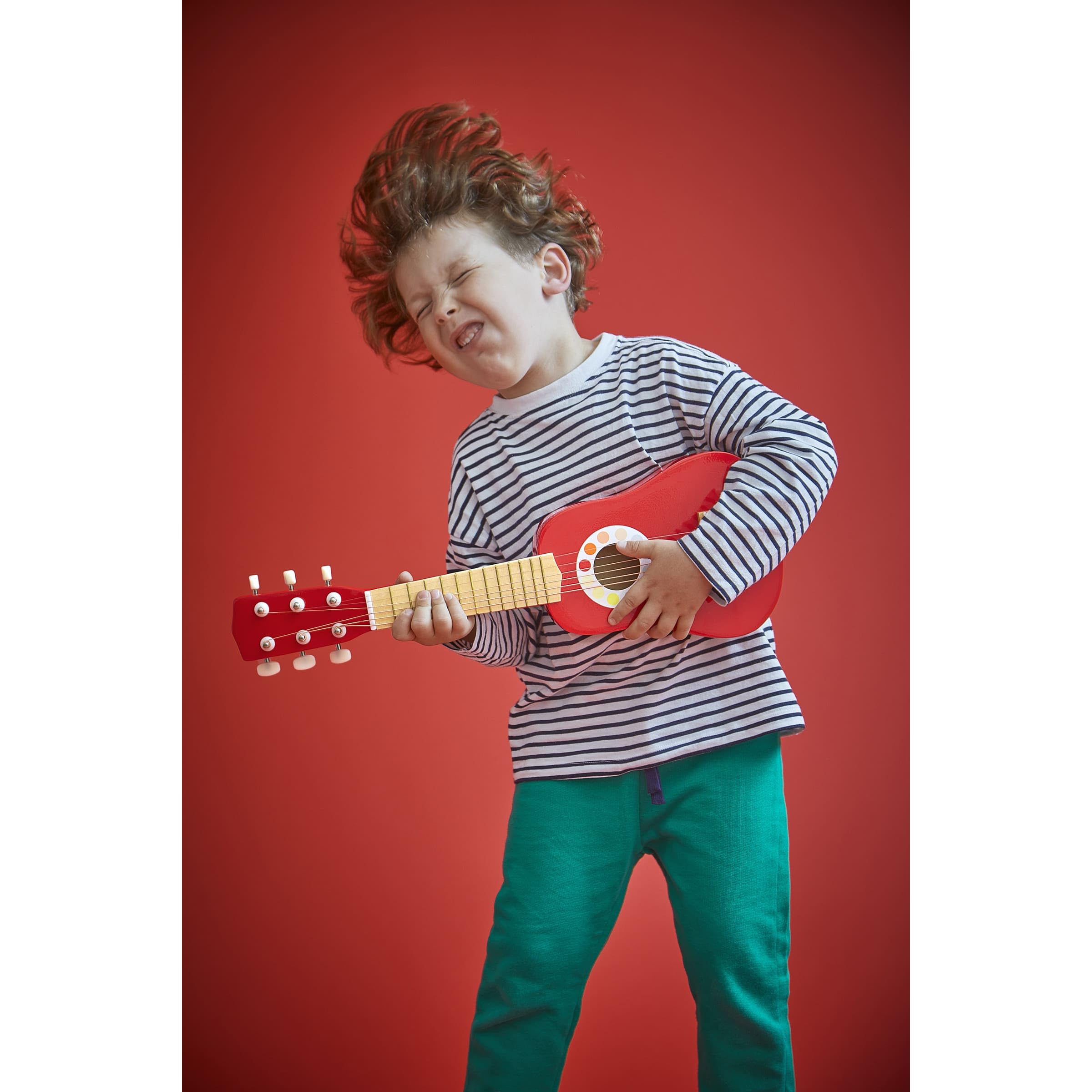 Janod - la mia Prima Chitarra Coriandoli (Legno) - Giocattolo Di Imitazione e Risveglio Musicale - Da 3 Anni in su, J07628