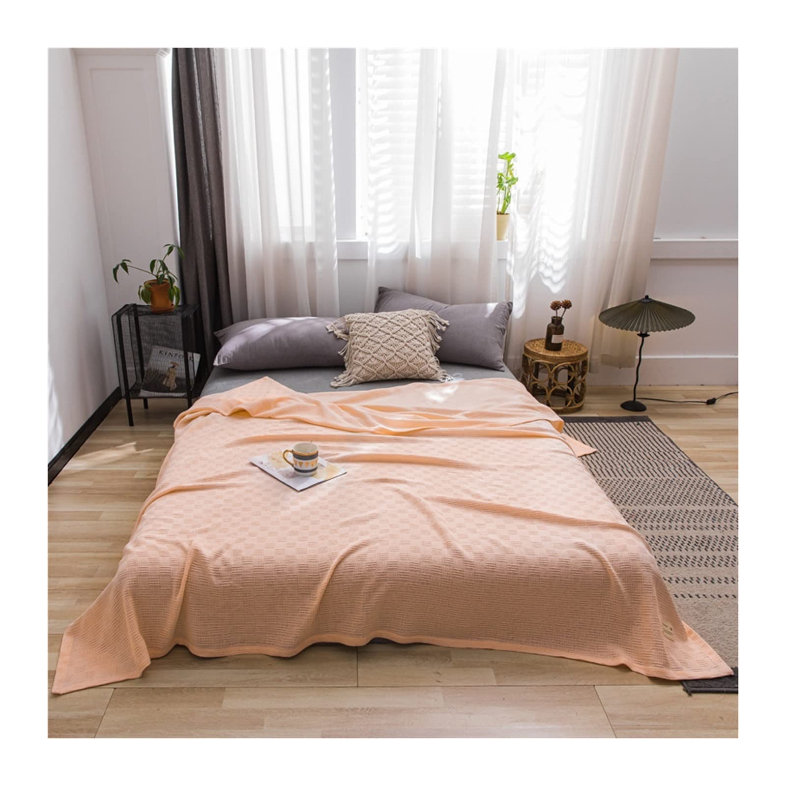 DUBTEDHOU Summer Blanket Lightweight Cotton Cooling Blanket Multicolor Multiple Sizes All Seasons(Pink,100x150cm(39x59inch))