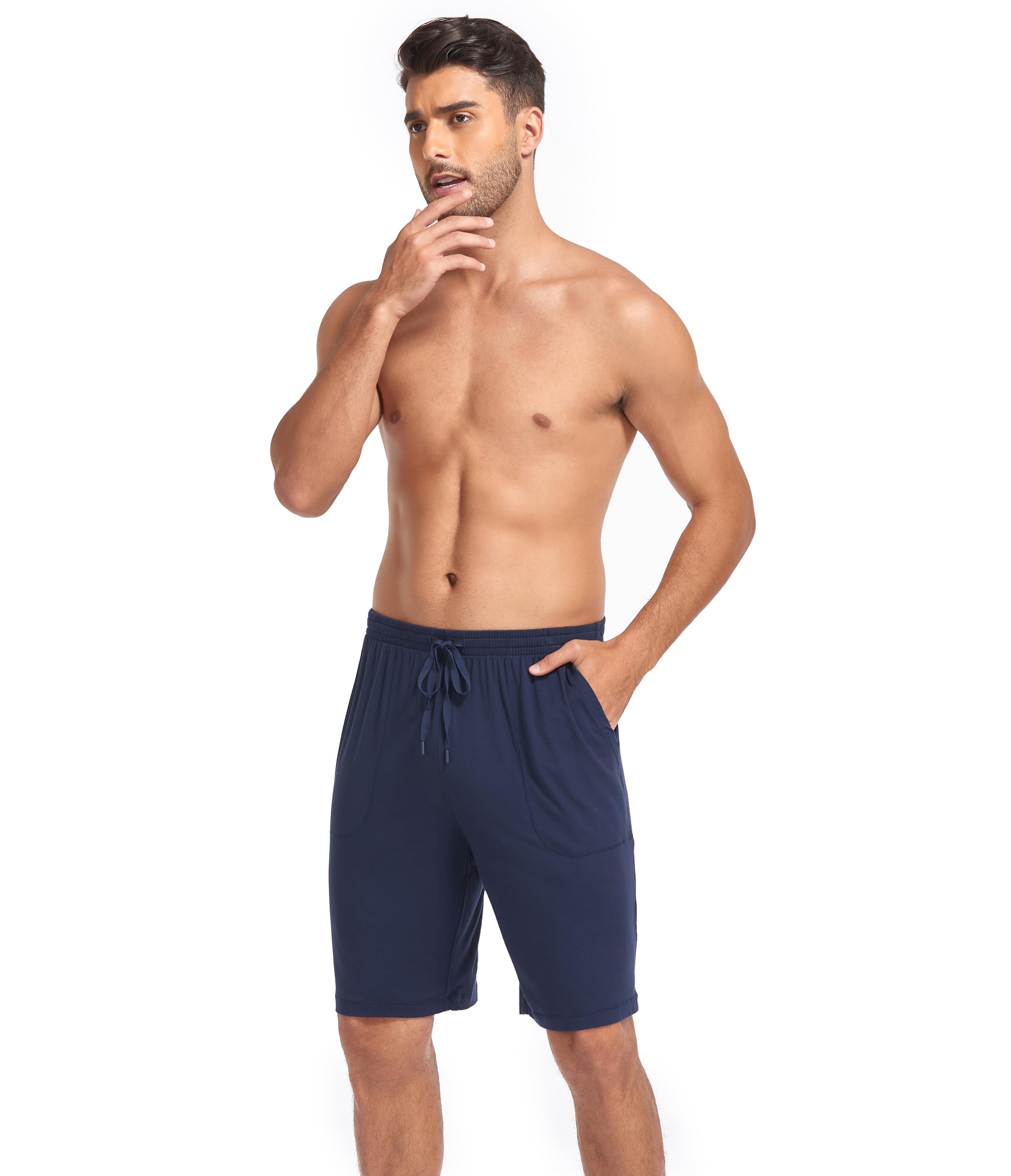 COLORFULLEAF Schlafanzughose Herren Lang Schlafhose Pyjamahose für Männer Jogginghose 1/2er Pack Haushose mit Taschen