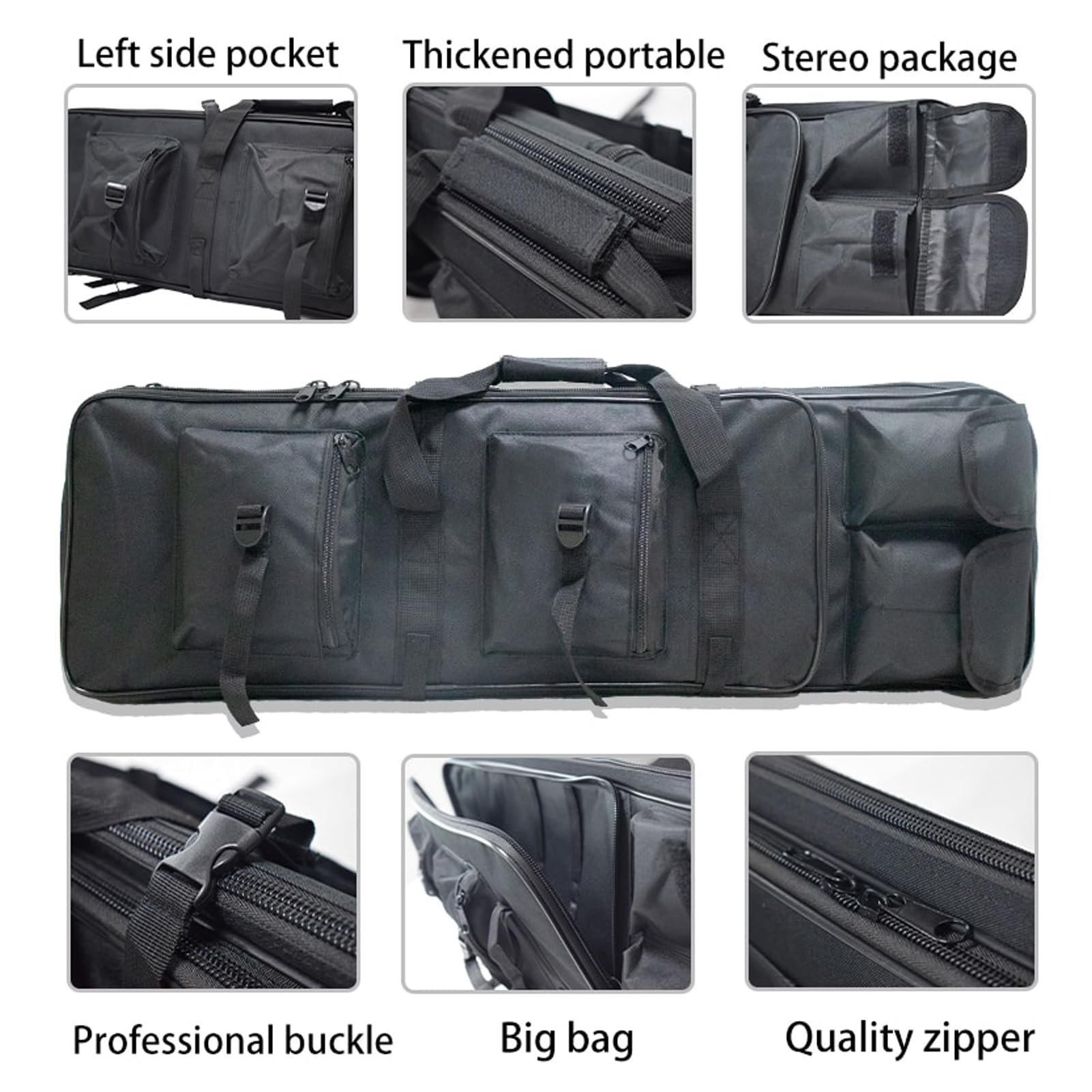 Bolsa para Doble Rifle Escopeta Airsoft,Bolsa Táctica Funda para Arma Funda para Transporte de Armas para Rifles Pistolas Municiones,Accesorios para Armas de Fuego,94cm,Khaki