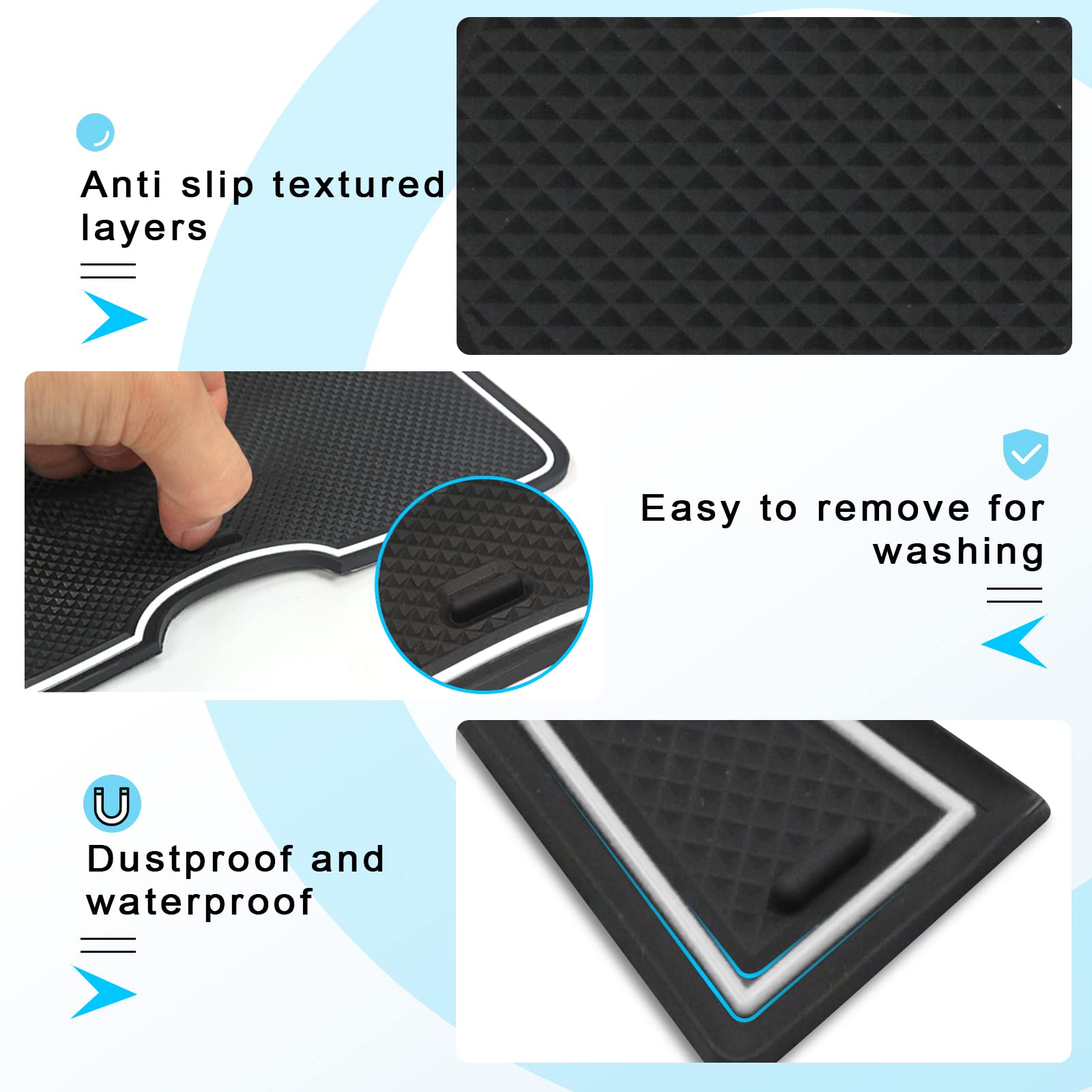 Tapis Anti-dérapants Coleya Pour Audi Q3 F3 2019-2024 - Blanc