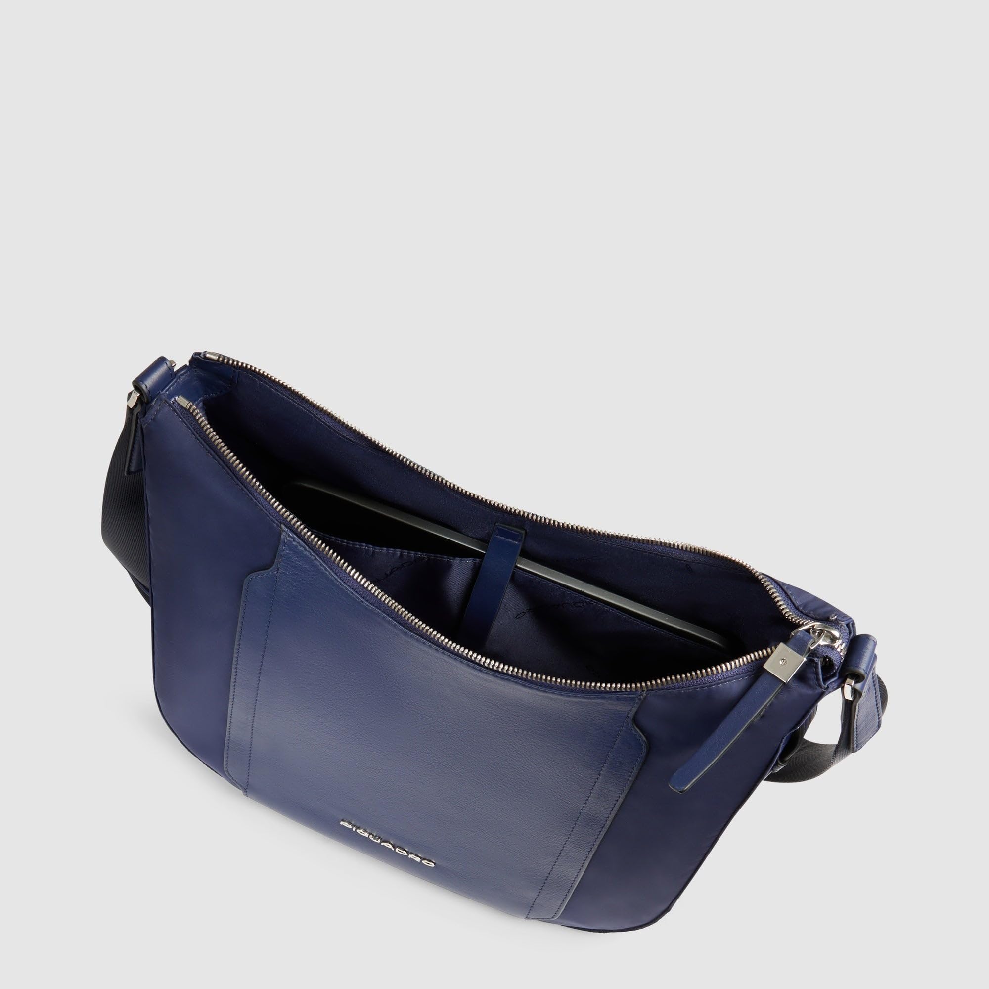 PIQUADRO – Borsa a Tracolla da Donna - porta iPad – Pelle e tessuto – Linea Circle