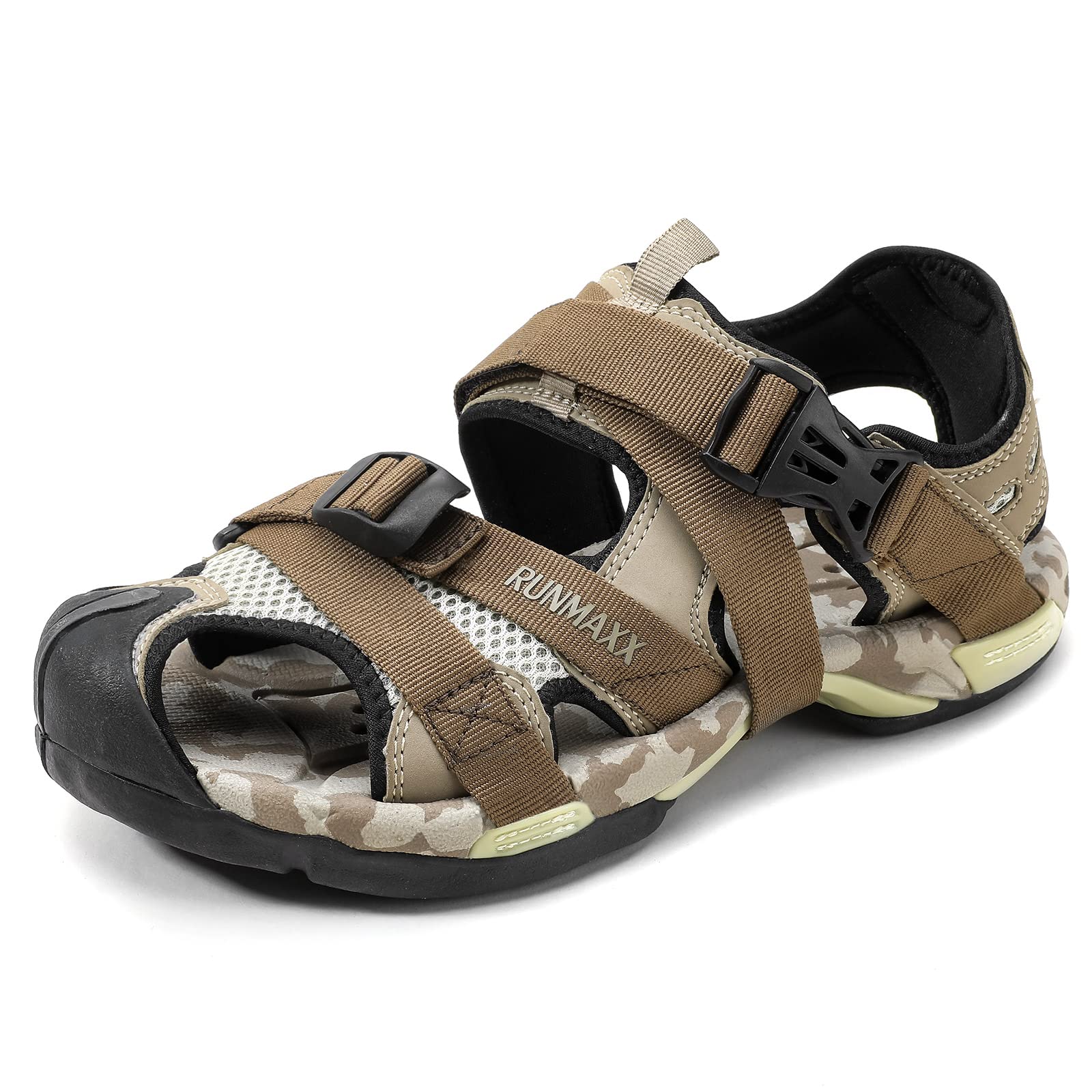Runmaxx Mens Hiking Sandals Close Toe Fisherman Sandals Mens  display picture 1