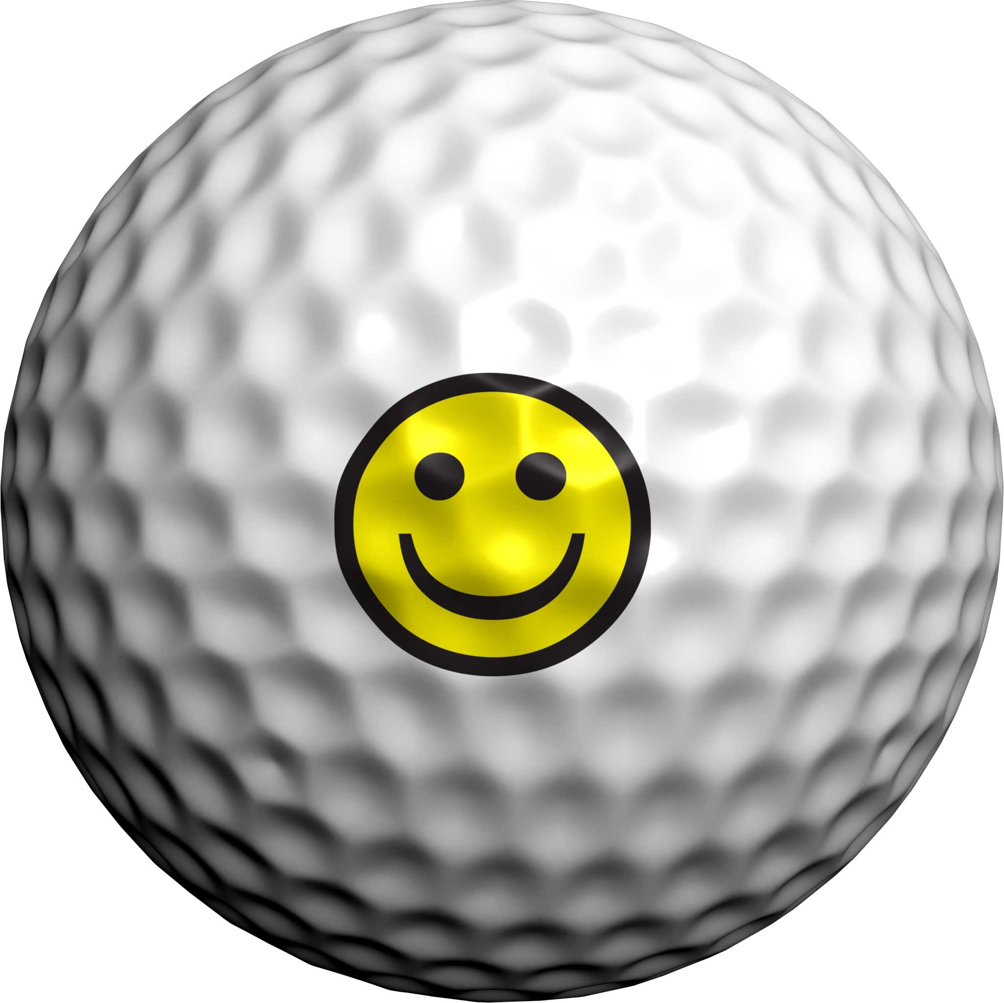 GolfdotzUSGA Rule Conforming Golf Ball Markers, Golf Ball Stickers for Marking Balls, No More Smearing from Stamps, Gifts for Golfers, Dads, and Retirees, (Be Happy; 32-Count)