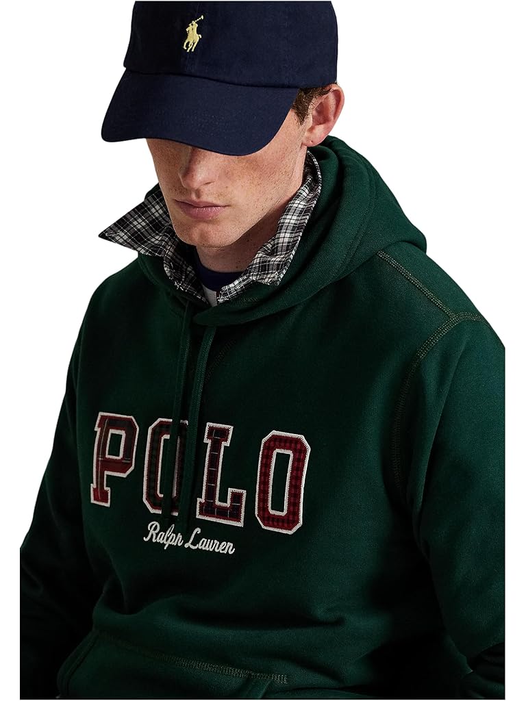 Blue Polo Ralph Lauren The RL Fleece Plaid-Logo Hoodie