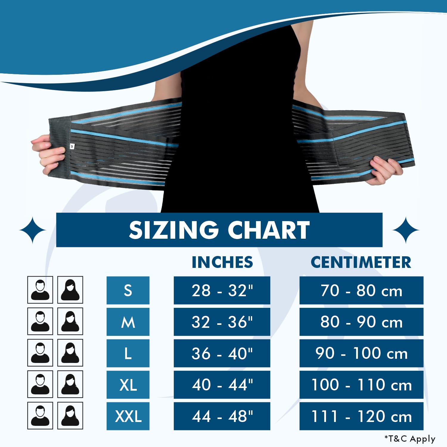 AccuSure Contoured Lumbo Sacral LS Support Belt For Lower Back Brace Support, Posture Correction, Back Pain Relief For Men and Women (L) 4