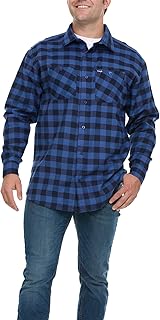 Camisa de franela grande y alta para hombre, camisa a cuadros con botones para hombre
