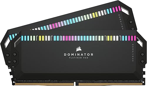 CORSAIR Dominator Platinum RGB DDR5 RAM 64 GB (2 x 32 GB) 6000 MHz CL30 Intel XMP iCUE Memoria de computadora compatible - Negro (CMT64GX5M2B6000C30)