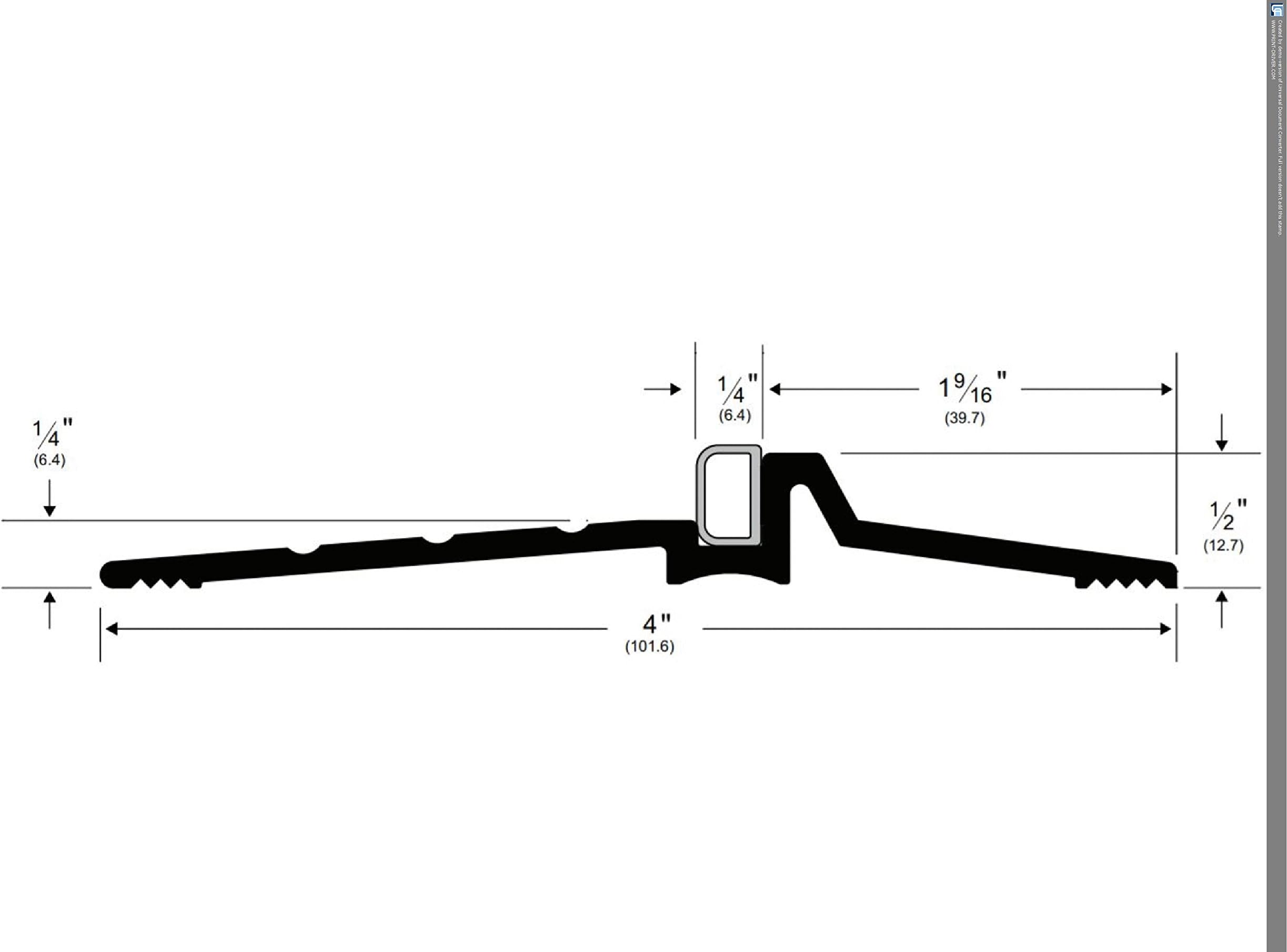 Pemko 085587 2008APK36 Latching Panic Saddle Threshold, Mill Finish Aluminum, 5" Width, 36" Length, Aluminum