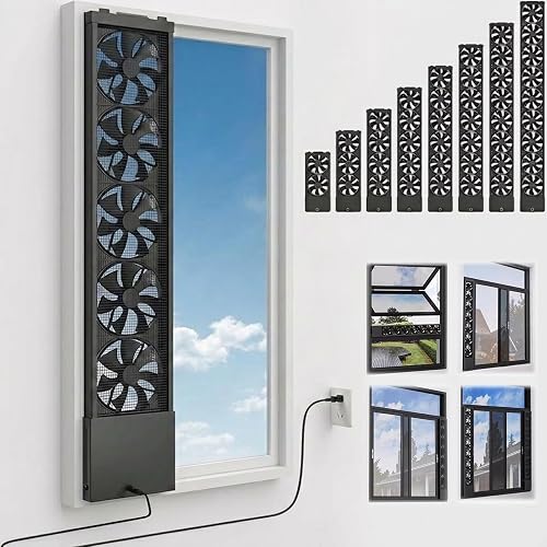 Vertical Window Fan for Sliding Windows, Retractable Window 