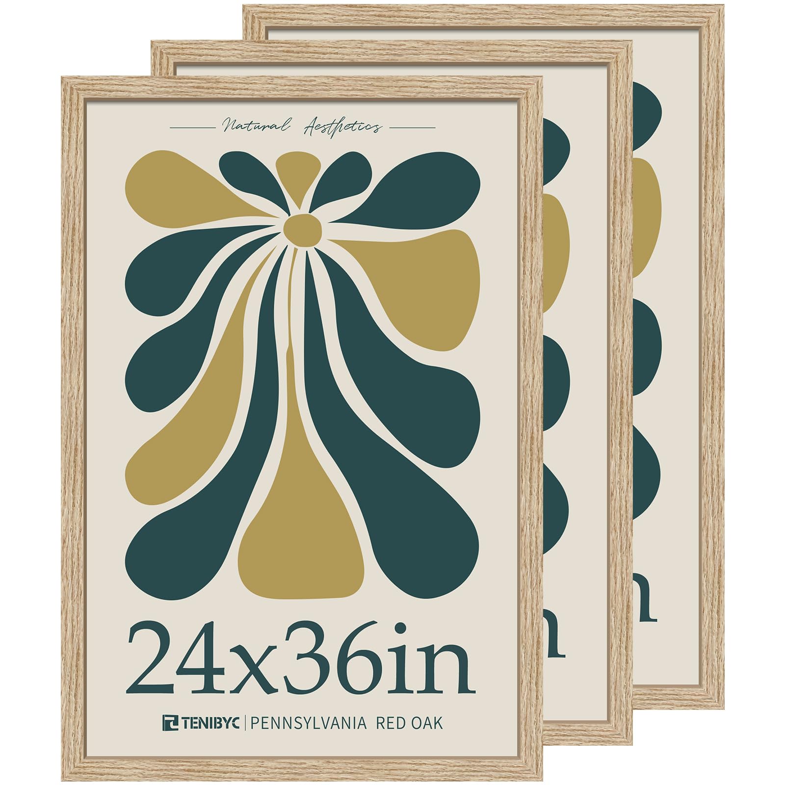 Amazon.com - TENIBYC 24x36 Oak Wood Frame for Poster - 3 Pack